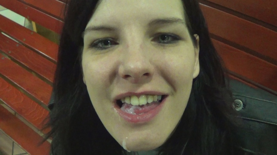 Cum-eating brunette flashed her snatch in t - XXX Dessert - Picture 12