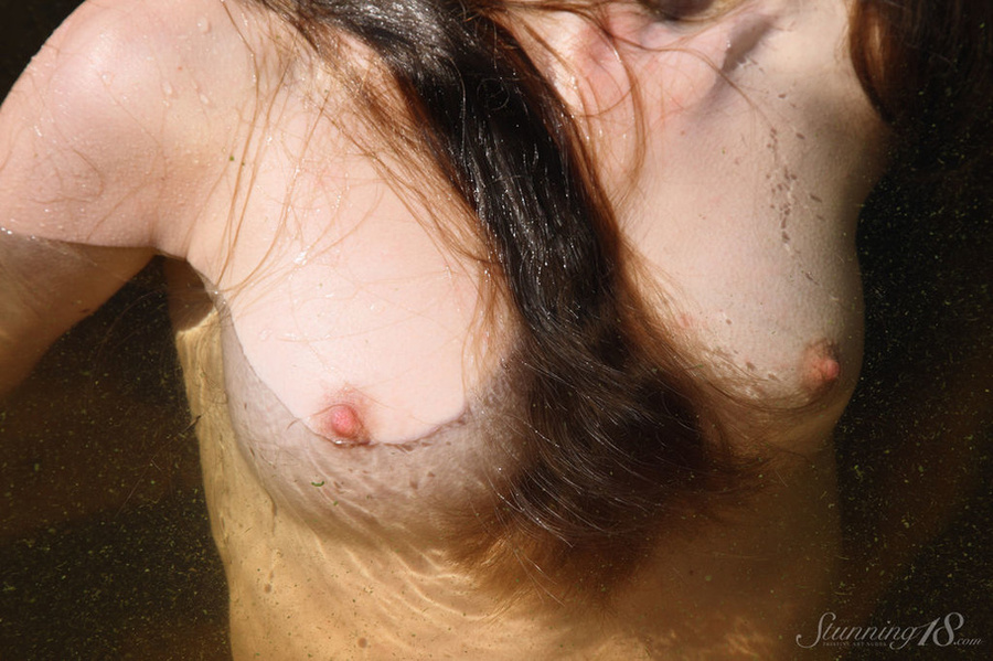 Brunette sexily plays in the shallow waters - XXX Dessert - Picture 8