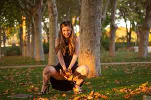 In the park, a graceful teen gives great - Picture 3