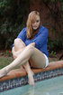after lounging the pool
