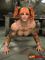 Tattooed ginger girl lies on the floor - Picture 2