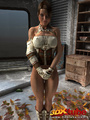 Hot babe in armor slowly strips and - Picture 4