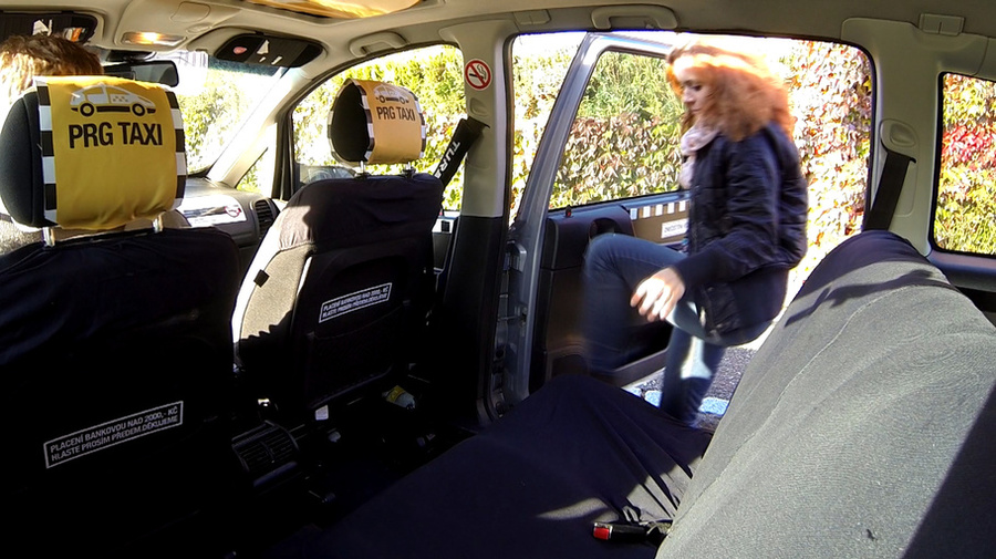 Red babe in jeans and black jacket poked ba - XXX Dessert - Picture 2