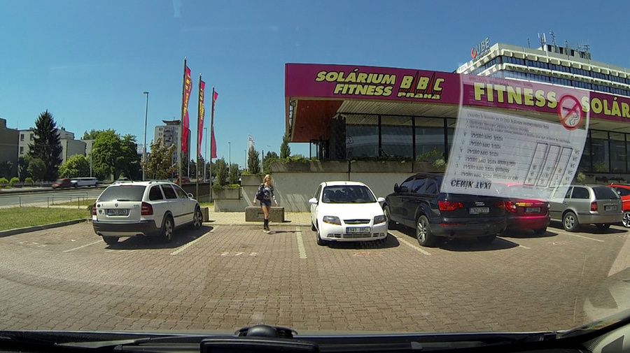 Long-haired blonde babe in jeans skirt ridi - XXX Dessert - Picture 1