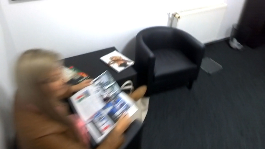 Busty blonde model in pink blouse gets her  - XXX Dessert - Picture 1