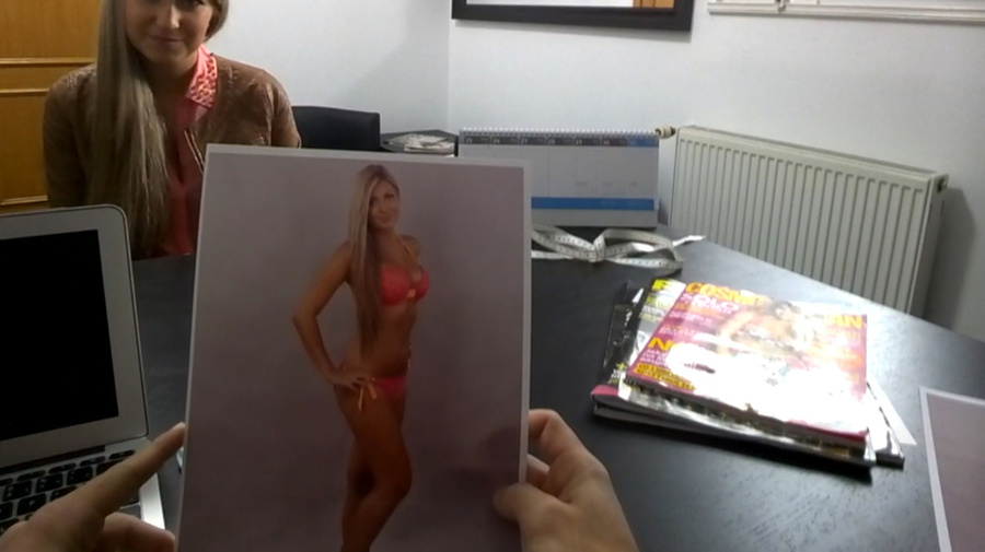 Busty blonde model in pink blouse gets her  - XXX Dessert - Picture 2