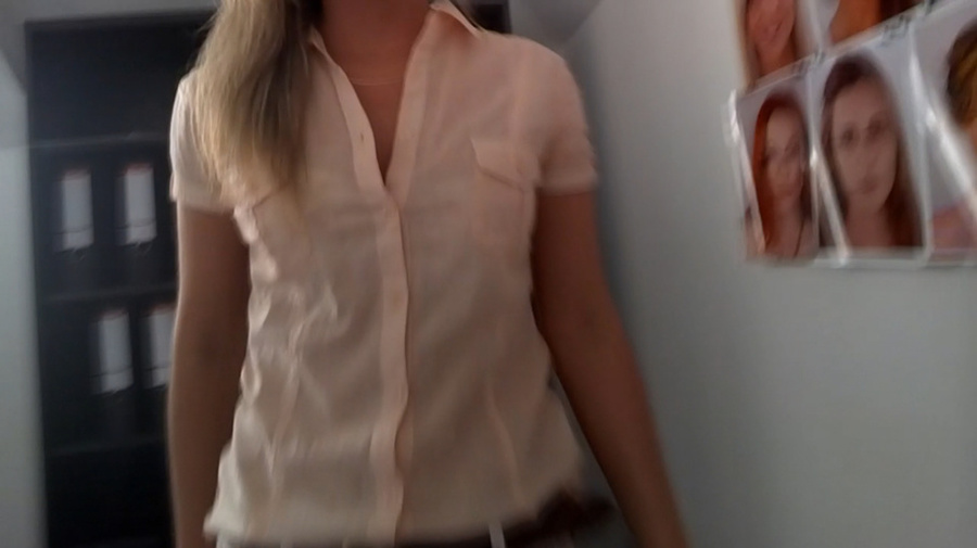Blonde freshie in pink blouse getting naile - XXX Dessert - Picture 5