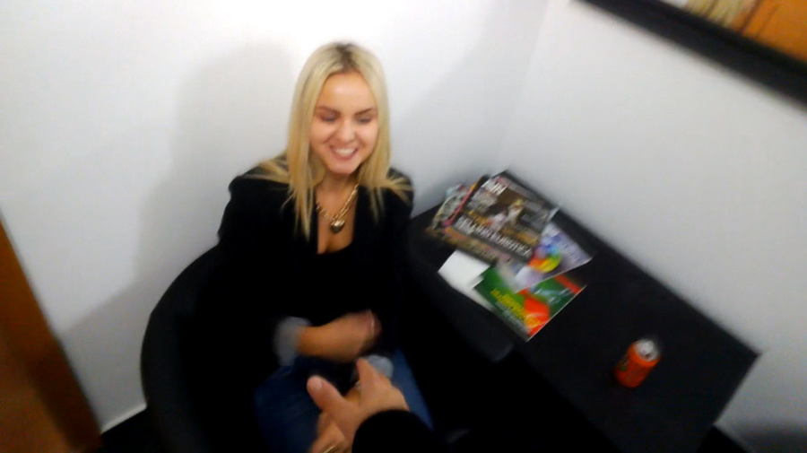 Blonde freshie in black vest sucking cock b - XXX Dessert - Picture 1