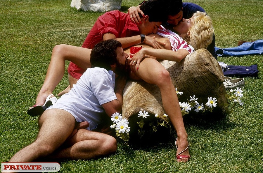 Alluring blonde teases three hunk men with  - XXX Dessert - Picture 3