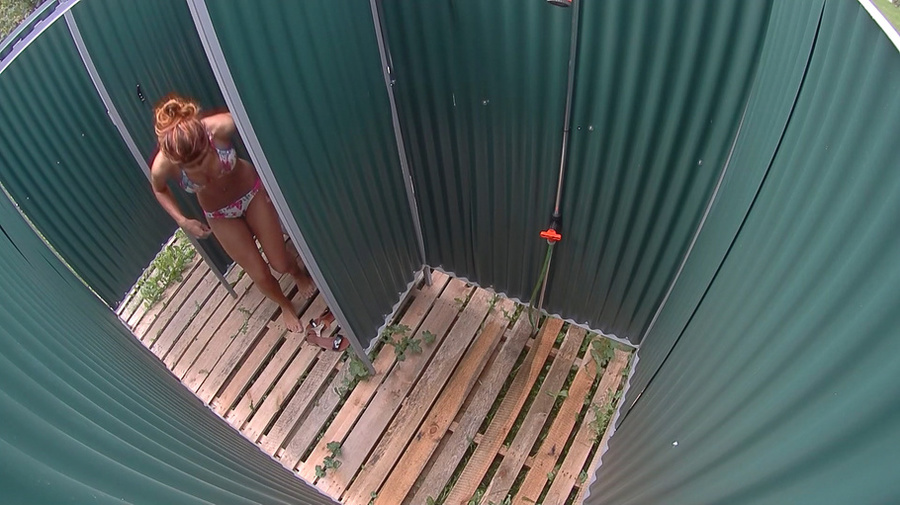 Red teen with nice forms taking shower before pool - XXXonXXX - Pic 2