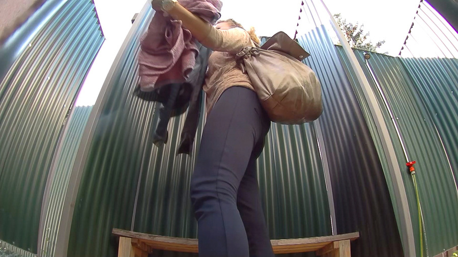 Small-titted blonde gal undressing and taking shower - XXXonXXX - Pic 8