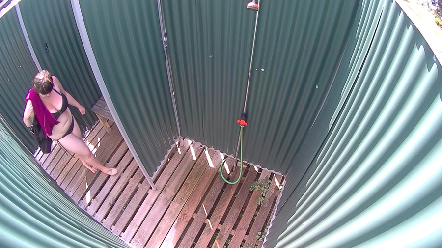 Plump bitch with tattoo and massive natural titties in changing cabin - XXXonXXX - Pic 1