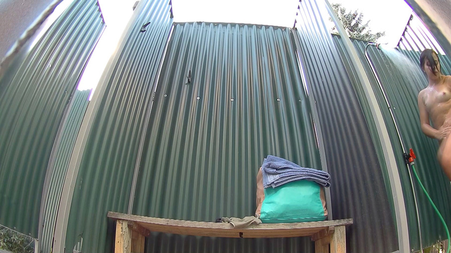 Brunette girl caught on spy-cam showering in the changing cabin - XXXonXXX - Pic 4