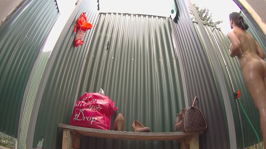 Big-booty naked brunette babe takes shower and dressing for leaving - XXXonXXX - Pic 4