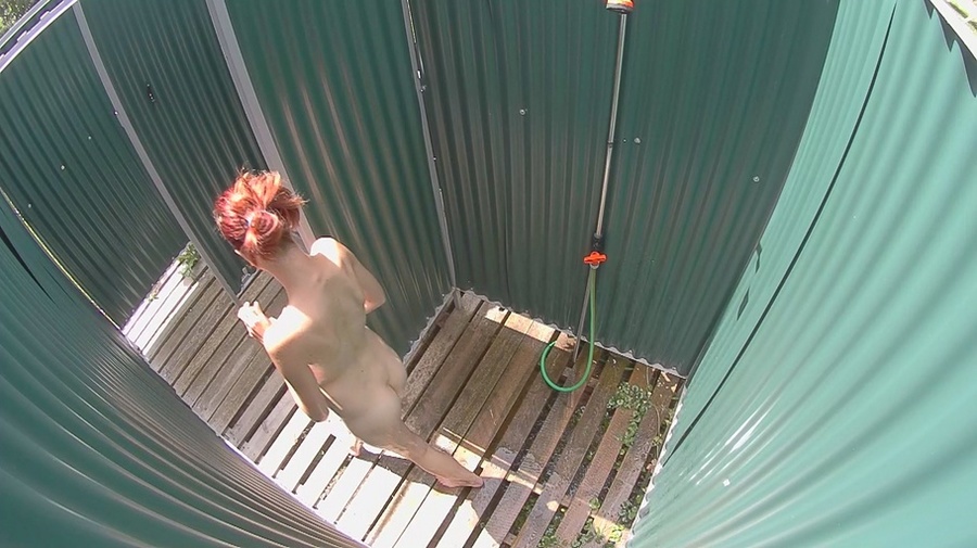 Small-titted red teeny putting her white lace lingerie on after showering after pool - XXXonXXX - Pic 5