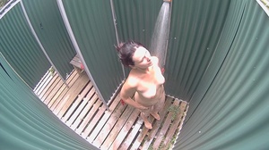 Stacked brunette doll gets naked to take shower and dress after pool - Picture 9