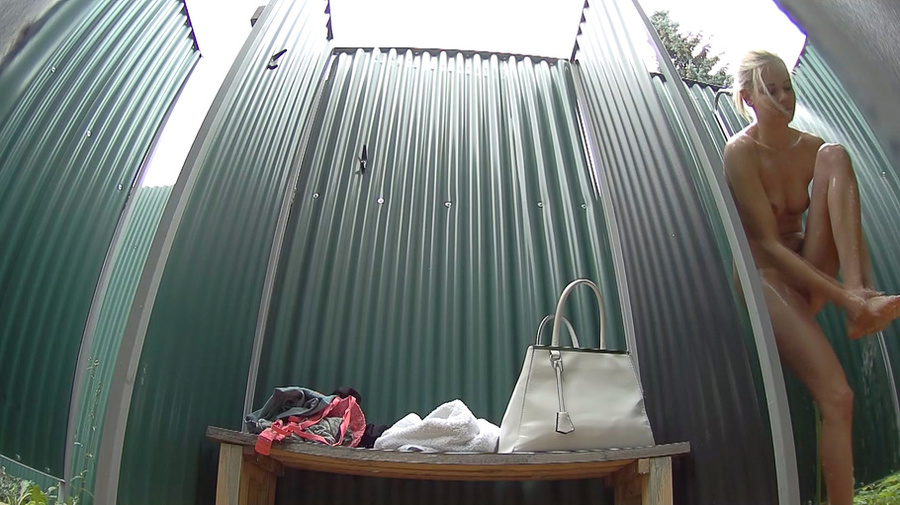 Ponytailed blonde girl in black swimsuit changing in the cabin - XXXonXXX - Pic 4