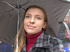 Fair-haired chick with umbrella takes facial after dirty pre-paid sex