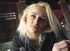 blonde slut takes money