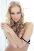 charming blonde black mesh
