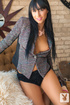 gaudy brunette wearing cozy