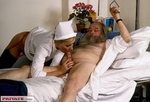 Steaming hot nurse in white uniform, bla - Picture 12