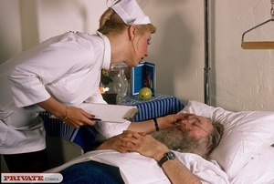 Steaming hot nurse in white uniform, bla - Picture 15