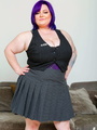 Violet haired fattie pose her humongous - Picture 1