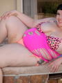 Beautiful BBW peels off her pink dress - Picture 2