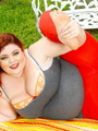 Red haired plumper strips off her gray - Picture 6