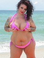 Tattooed BBW teases with her fat body at - Picture 1