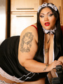 Plus size maid strips off her black and - Picture 1