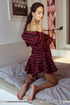 slim brunette stripped robe
