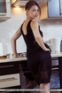 brunette cute black dress