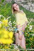 blonde yellow dress and