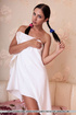 pretty ponytail brunette white