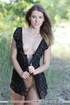 spicy brunette black dress
