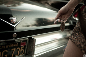 Ash-blonde, brown-eyed seductress with black classic car takes lovers on ride they'll never forget - XXXonXXX - Pic 1