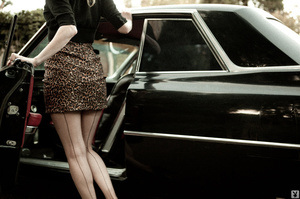 Ash-blonde, brown-eyed seductress with black classic car takes lovers on ride they'll never forget - XXXonXXX - Pic 7