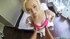 blonde girl sucks hard