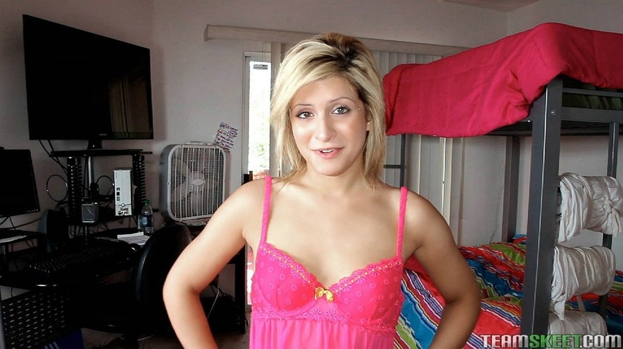 Short haired blonde slut with nipple pierci - XXX Dessert - Picture 1