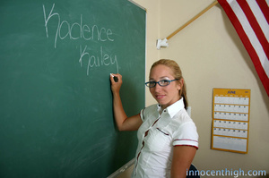 Blonde teacher with blue glasses gets a  - XXX Dessert - Picture 1