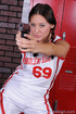 young cheerleader strips the