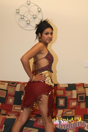 Black panty and red outfit dressed indian teasing on the sofa and flashing her itchy twat - XXXonXXX - Pic 7