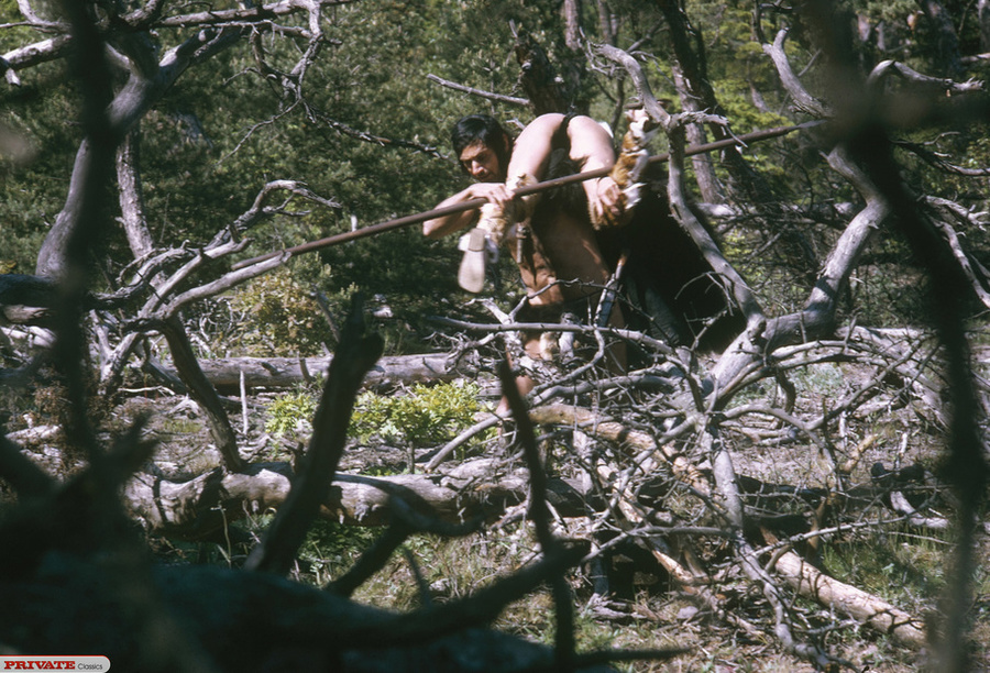 Smoking hot amazon babe in brown and white fur coat and boots displays her indulging body before she gets abducted by a hunk cave man then lets him fuck her in different styles in a forest. - XXXonXXX - Pic 4
