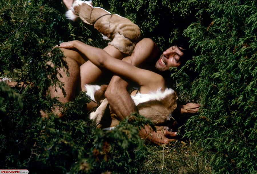 Smoking hot amazon babe in brown and white fur coat and boots displays her indulging body before she gets abducted by a hunk cave man then lets him fuck her in different styles in a forest. - XXXonXXX - Pic 10