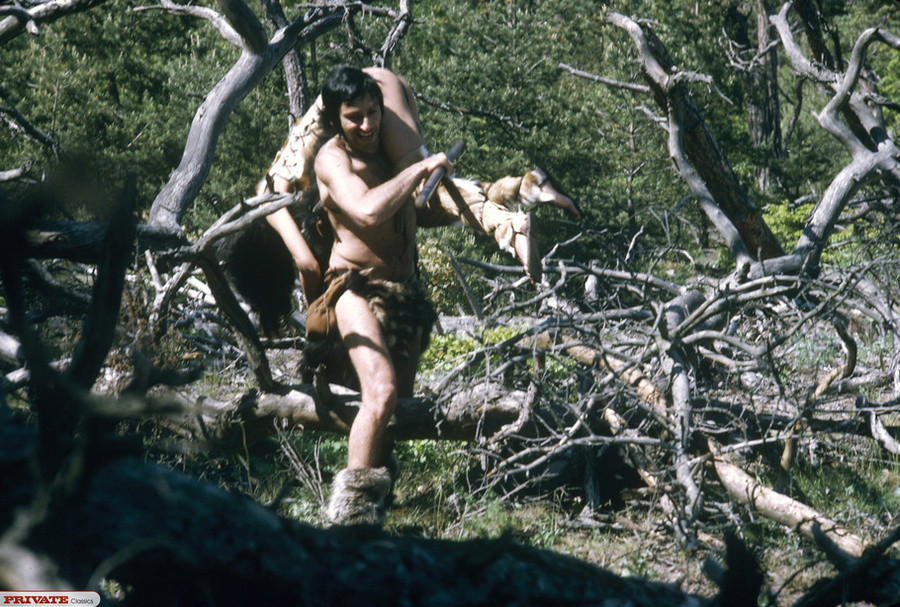 Smoking hot amazon babe in brown and white fur coat and boots displays her indulging body before she gets abducted by a hunk cave man then lets him fuck her in different styles in a forest. - XXXonXXX - Pic 15