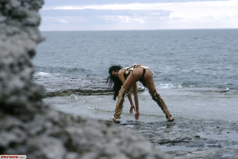 Luscious babe displays her banging body then shows her juicy pussy in different poses wearing her brown and white fur shirt and blouse by the sea. - XXXonXXX - Pic 6