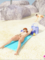 Redhead catches a pervert at the beach - Picture 1