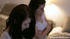 Mormon lesbians experimenting with a sex toy before bed